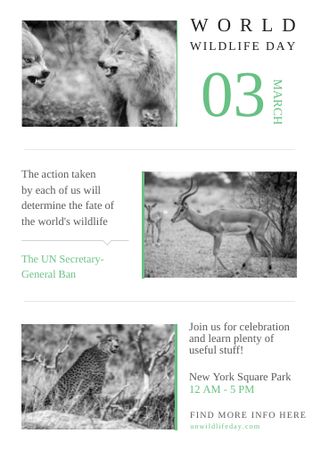 Modèle de visuel World Wildlife Day Animals in Natural Habitat - Invitation
