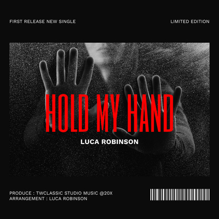 Tmavá silueta ženských rukou za skleněnými dveřmi Album Cover Šablona návrhu