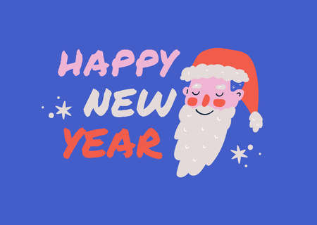 Ontwerpsjabloon van Card van New Year Greeting with Cute Santa