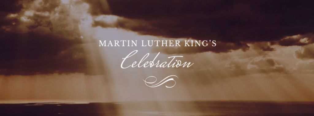 Martin Luther King Day Announcement with Cloudy Sky Facebook cover Modelo de Design