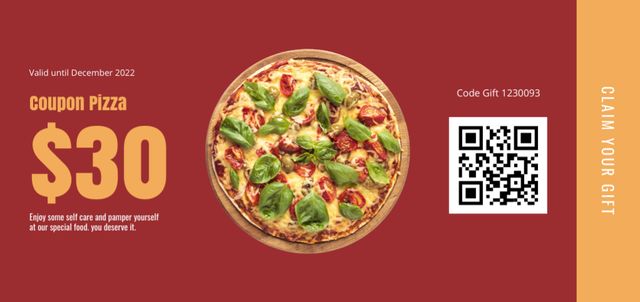 Designvorlage Traditional Margherita Pizza Discount für Coupon Din Large