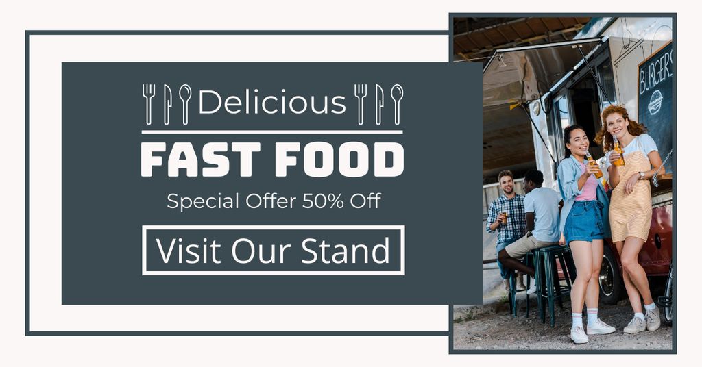 Szablon projektu Discount Offer on Delicious Fast Food Facebook AD