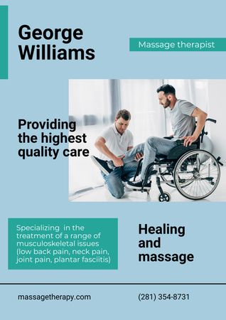 Platilla de diseño Offer of Rehabilitation and Massage after Injuries Poster
