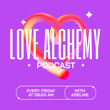 Plantilla de diseño de Hablamos de la Alquimia del Amor Todos los Viernes Podcast Cover 