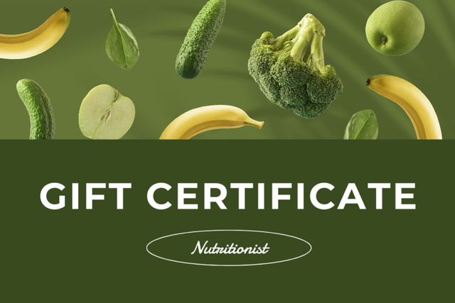 Nutritionist Services Offer Gift Certificate – шаблон для дизайну