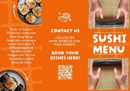 Változatos sushi menü ajánlat Brochure tervezősablon
