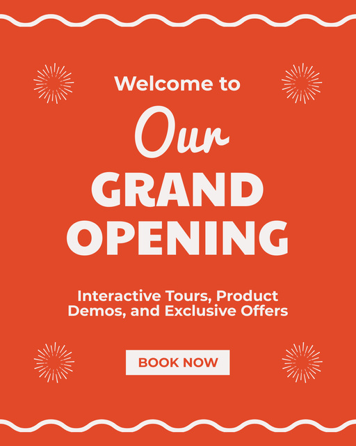 Grand Opening Celebration With Exclusive Offers And Bookings Instagram Post Vertical tervezősablon