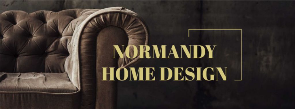 Designvorlage Home Design Offer with Luxury Sofa für Facebook cover
