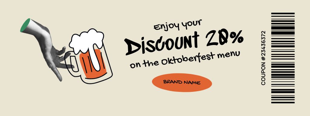 Big Discount on Oktoberfest Beer Coupon Šablona návrhu
