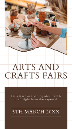 Art and Craft Fair Announcement with Woman Artist Instagram Story Design Template