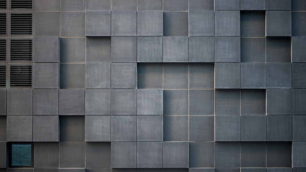 Plantilla de diseño de Concrete wall with cube bricks Zoom Background 