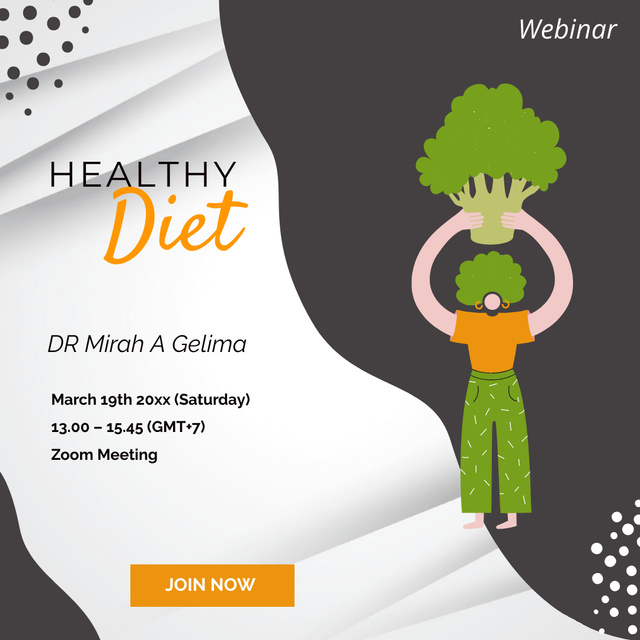 Designvorlage Webinar on Healthy Eating from Leading Nutritionist für Instagram
