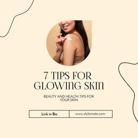 Tips for How to Get Glowing Skin Instagram Design Template