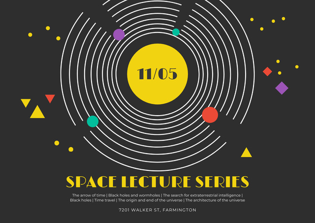 Plantilla de diseño de Educational Space Lecture Series Announcement Poster A2 Horizontal 