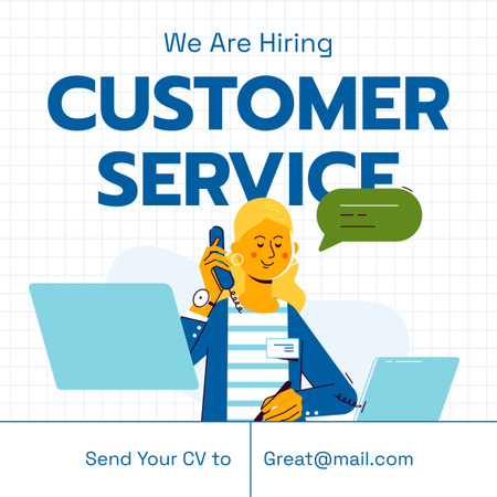 Customer Service and Support Specialists Hiring LinkedIn post Design Template