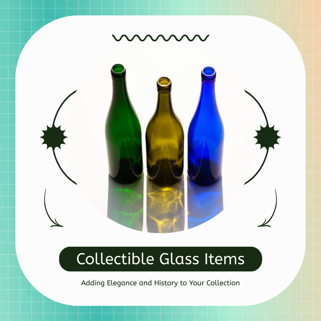Collectible Glass Bottles Animated Post Modelo de Design