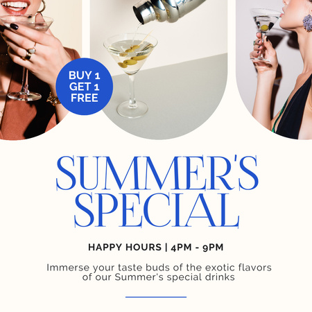 Platilla de diseño Summer Bar Specials Instagram