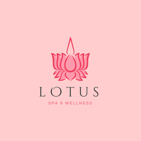 Wellness Spa Salon Emblem Logo Design Template