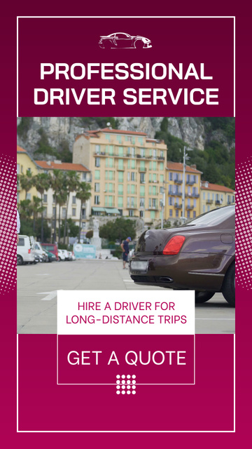 Designvorlage Professional Driver Service With Trip Offer für TikTok Video