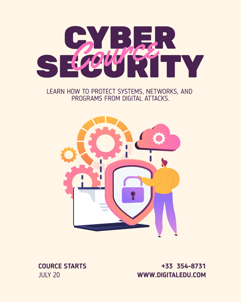Cyber Security Digital Services Ad Poster 16x20in Design Template