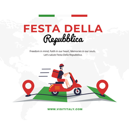 Festa Della Repubblica with Motor bike Instagram Design Template