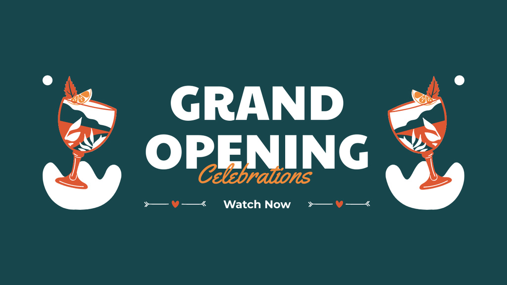 Plantilla de diseño de Grand Opening Celebration With Exotic Cocktails Youtube Thumbnail 