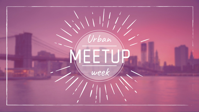 Urban Meetup Ad with Big City View FB event cover Tasarım Şablonu