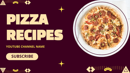 Ontwerpsjabloon van Youtube Thumbnail van Heerlijke Knapperige Pizza Recept Aanbieding