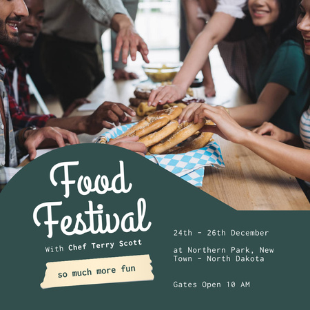 Food Festival Announcement Instagram tervezősablon