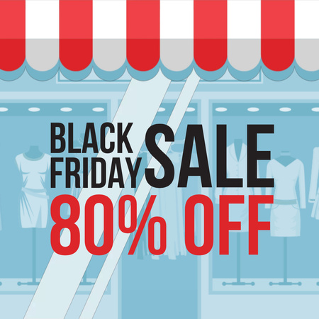 Black Friday Offer with Showcase in Blue Animated Post Design Template