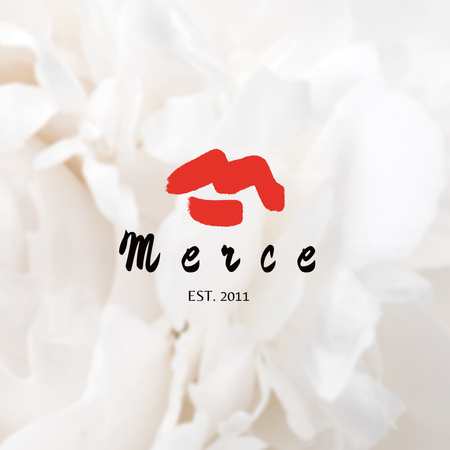 Beauty Store Emblem with Female Lips Logo 1080x1080px Design Template