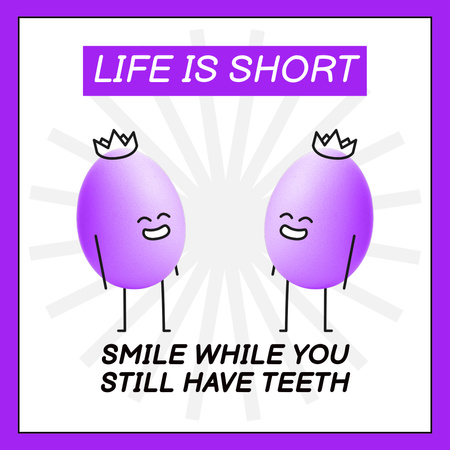 Motivational Quote With Funny Dancing Eggs Animated Post Design Template