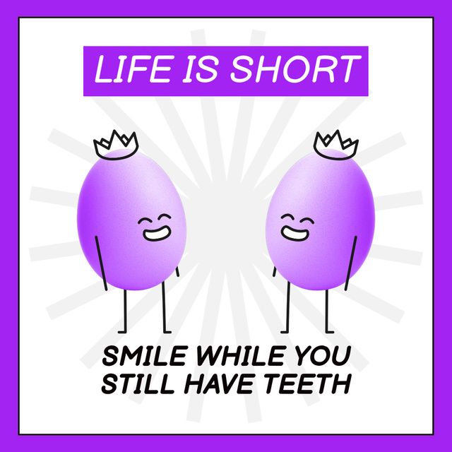 Motivational Quote With Funny Dancing Eggs Animated Post Šablona návrhu