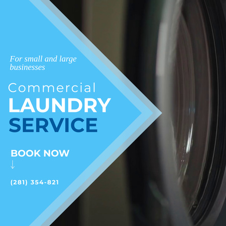 Platilla de diseño Commercial Laundry Service Offer With Booking Animated Post