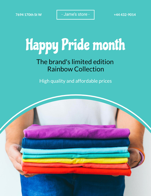 Limited-edition Rainbow Clothes Collection On Pride Month Poster 8.5x11in Modelo de Design