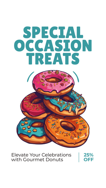 Ad of Special Occasion Doughnut Treats Instagram Story – шаблон для дизайну