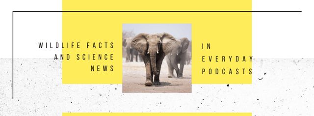 Elephants in Natural Habitat Facebook cover Šablona návrhu