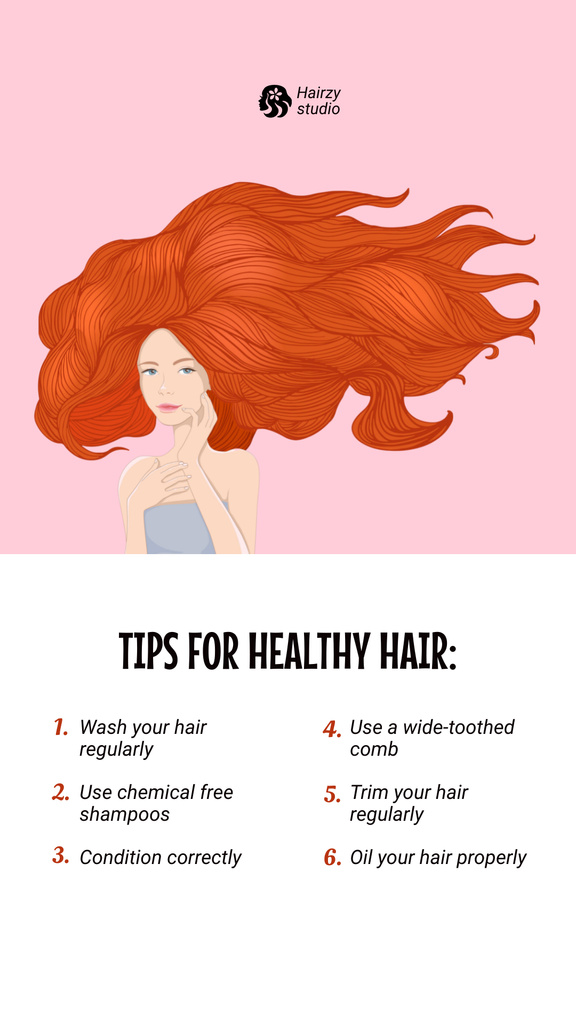 Hair Care Tips Instagram Story Tasarım Şablonu