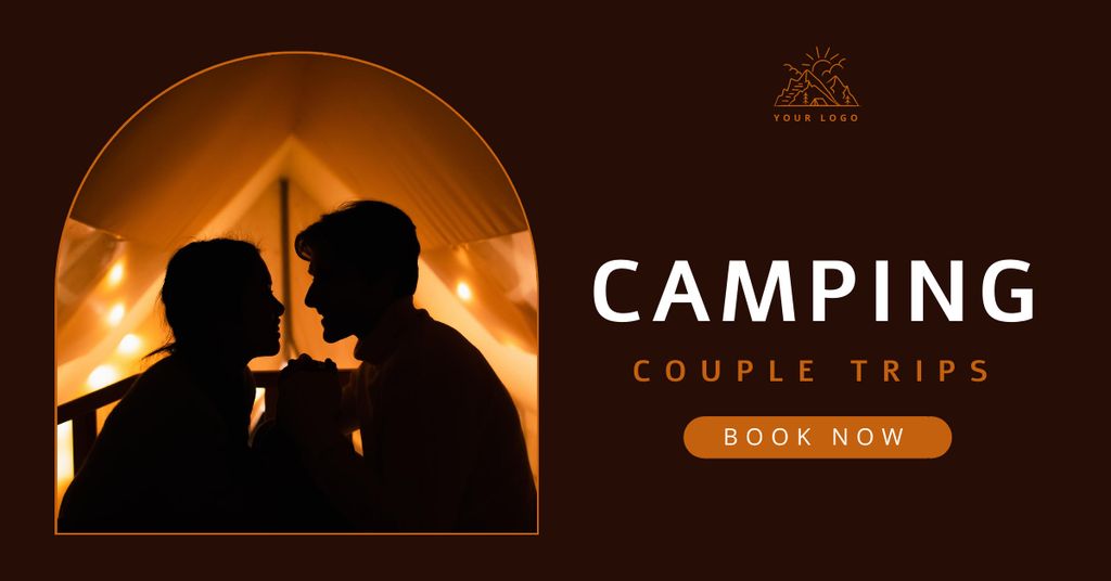 Camping Couple Trips Facebook AD Šablona návrhu