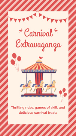 Cenově dostupný karneval s atrakcemi a karuselovou nabídkou Instagram Story Šablona návrhu