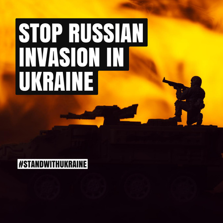 Designvorlage Call to Stop Russian Invasion of Ukraine für Instagram