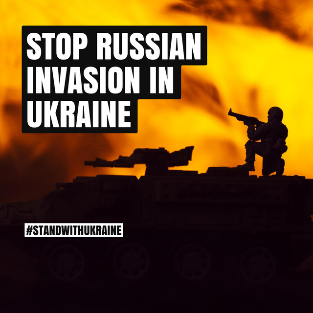 Modèle de visuel Call to Stop Russian Invasion of Ukraine - Instagram