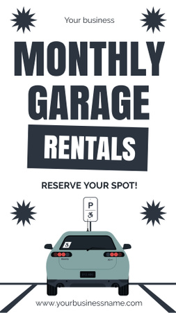 Modèle de visuel Réserver un espace de garage à louer - Instagram Story