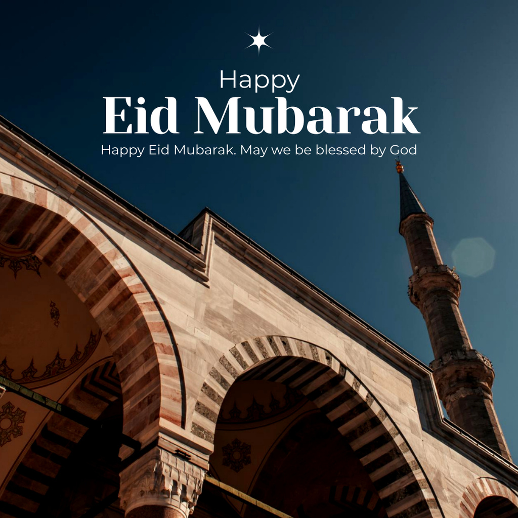Modèle de visuel Happy Eid Mubarak Greetings - Instagram