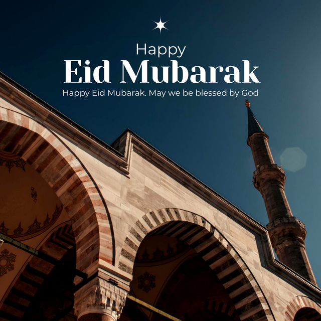 Modèle de visuel Happy Eid Mubarak Greetings - Instagram