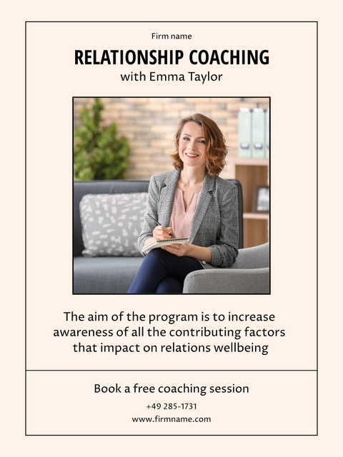 Designvorlage Relationship Coaching Services Offer für Poster US