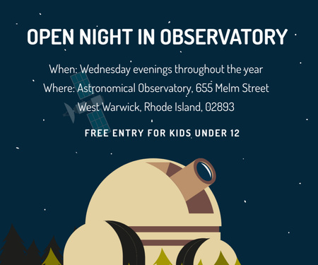 Night Open Event at Observatory Medium Rectangle Design Template