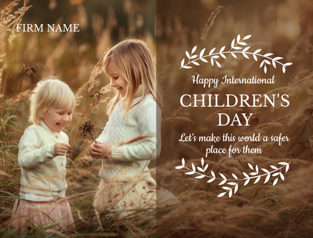 Designvorlage International Children's Day für Postcard 4.2x5.5in
