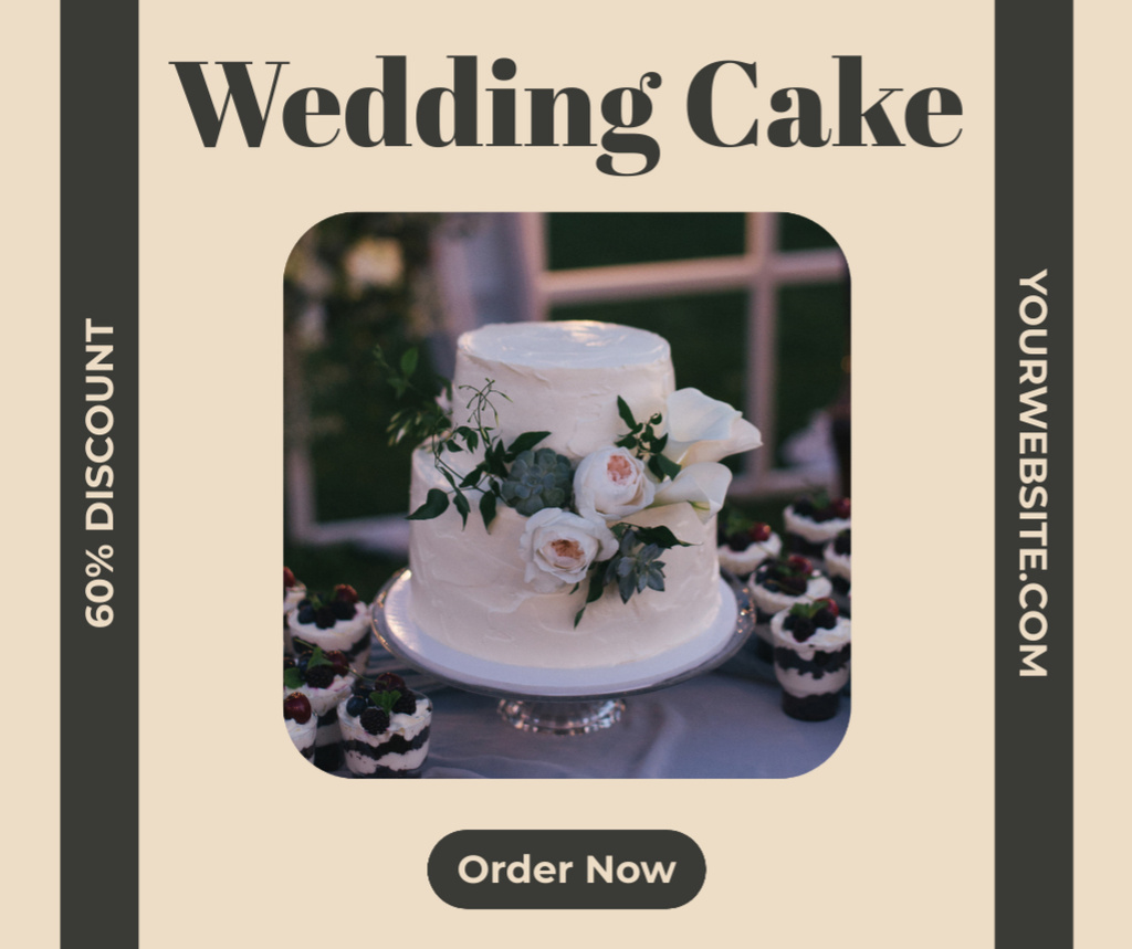 Holiday Bake Sale with Wedding Cakes Facebook Design Template