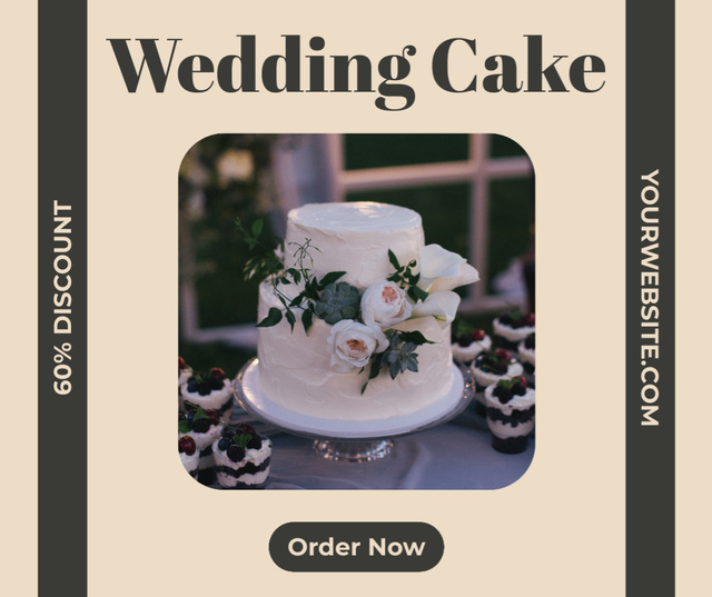 Designvorlage Holiday Bake Sale with Wedding Cakes für Facebook